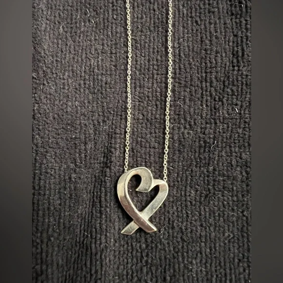 Tiffany & Co Paloma Picasso Loving Heart Sterling Silver Necklace 18” - Picture 4 of 9